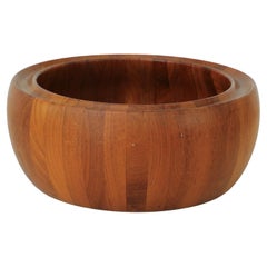 Digsmed Attributed Mid-Century Danish Teak Round Serving Bowl w/ Decorative Rim