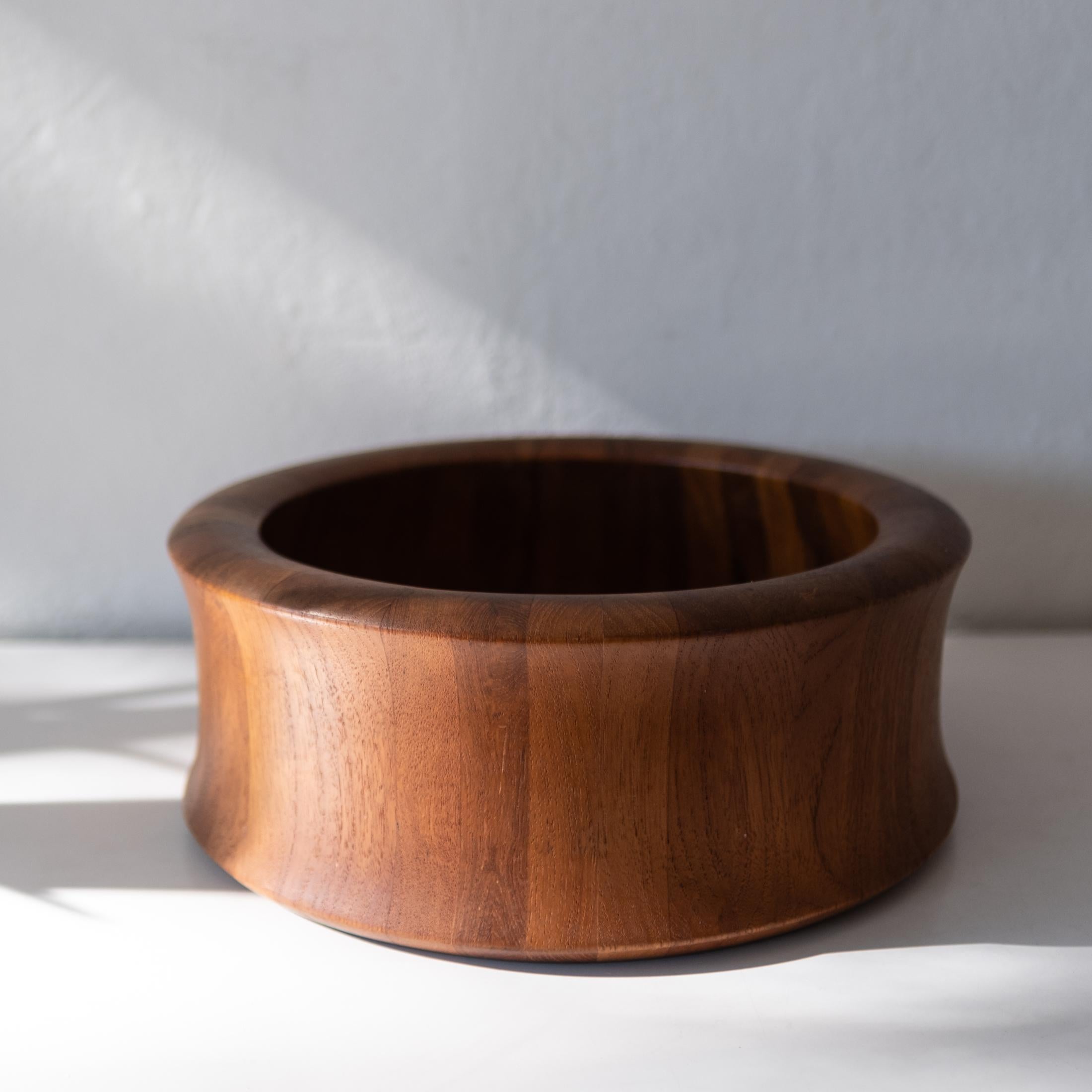 Mid-Century Modern Digsmed Danish Modern Staved Teak Salad Bowl Set  For Sale