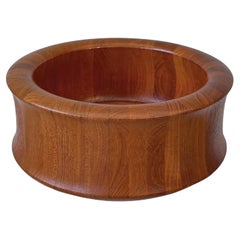 Digsmed, Denmark, large sallad bowl, solid teak, Scandinavian modern, 1960s