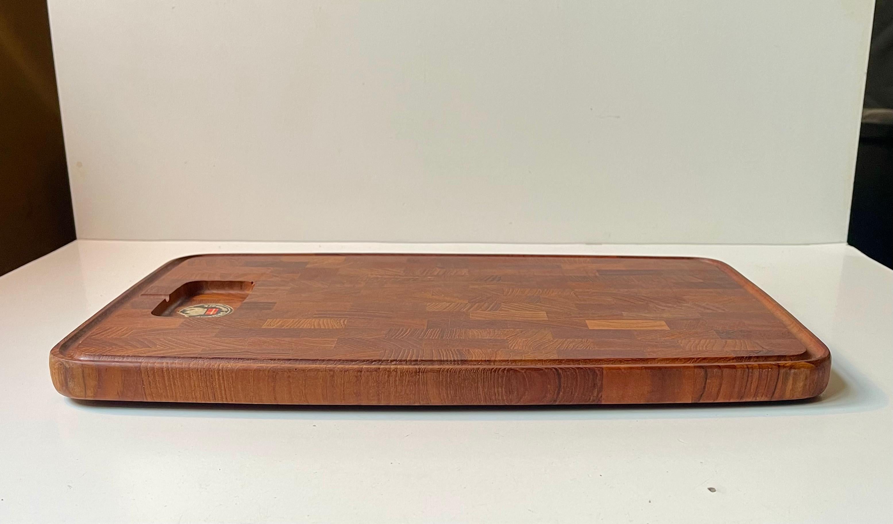 Mid-Century Modern Digsmed Denmark Large Vintage Cutting Board in Teak, 1970s For Sale