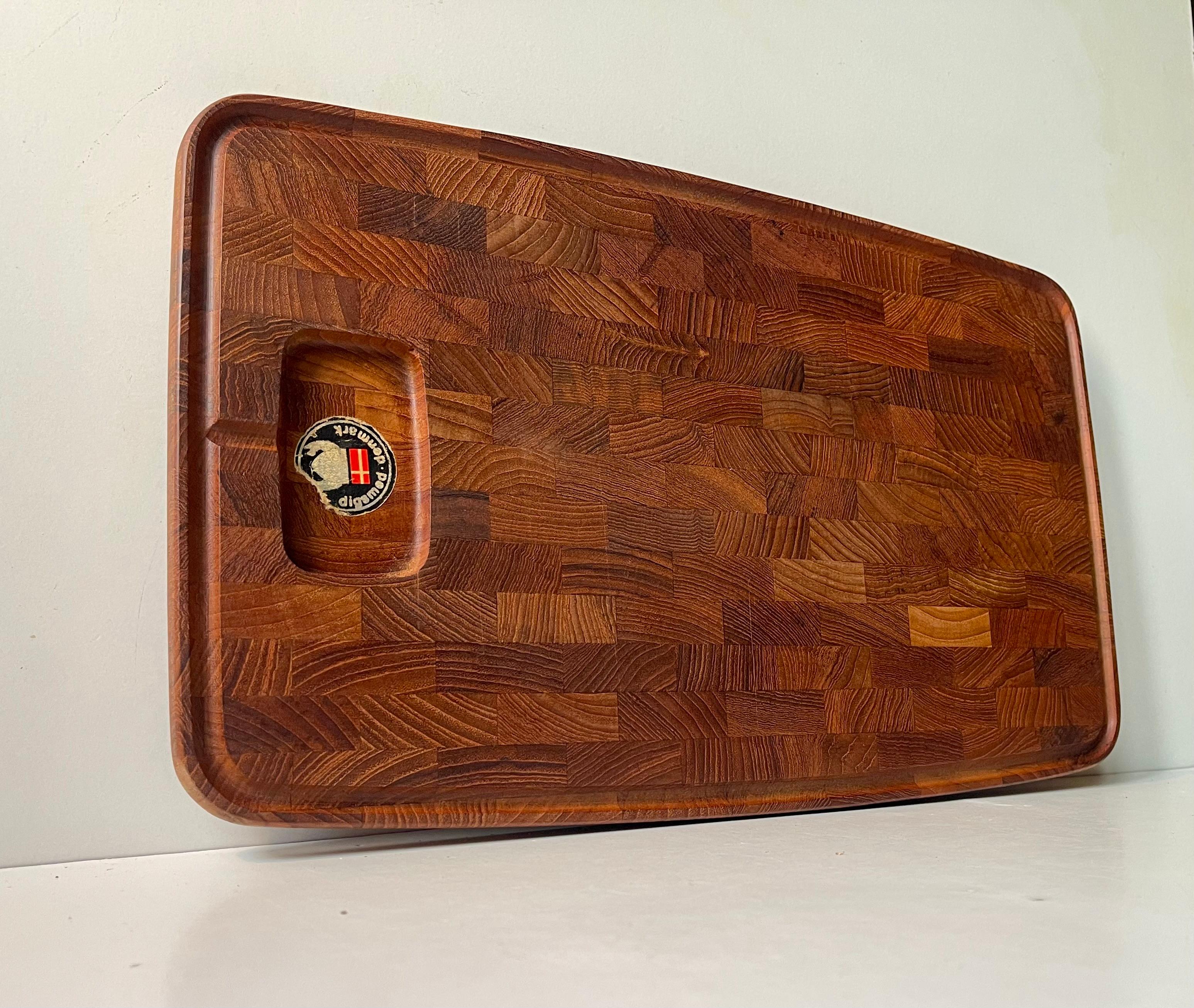 Danish Digsmed Denmark Large Vintage Cutting Board in Teak, 1970s For Sale