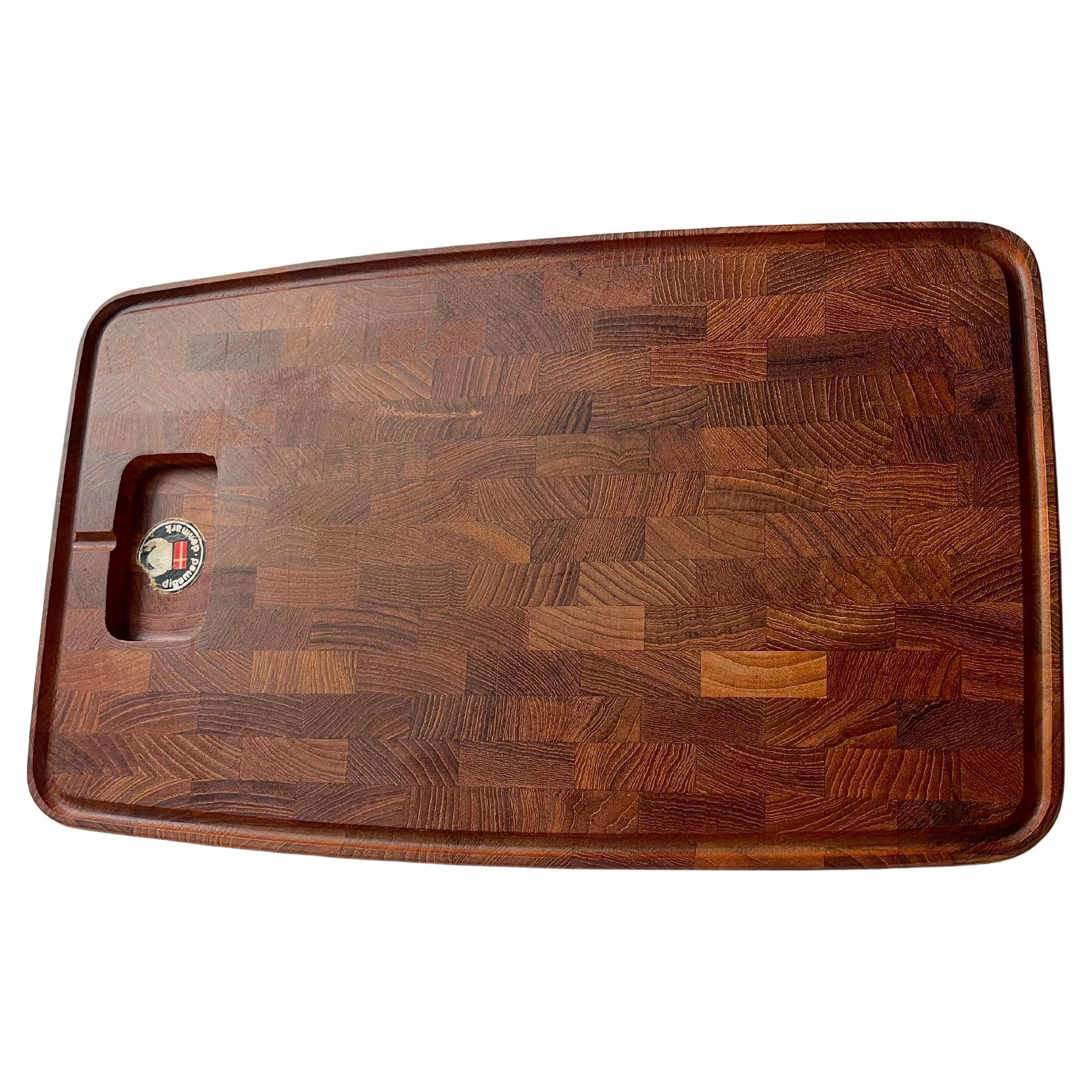 Digsmed Denmark Large Vintage Cutting Board in Teak, 1970s For Sale