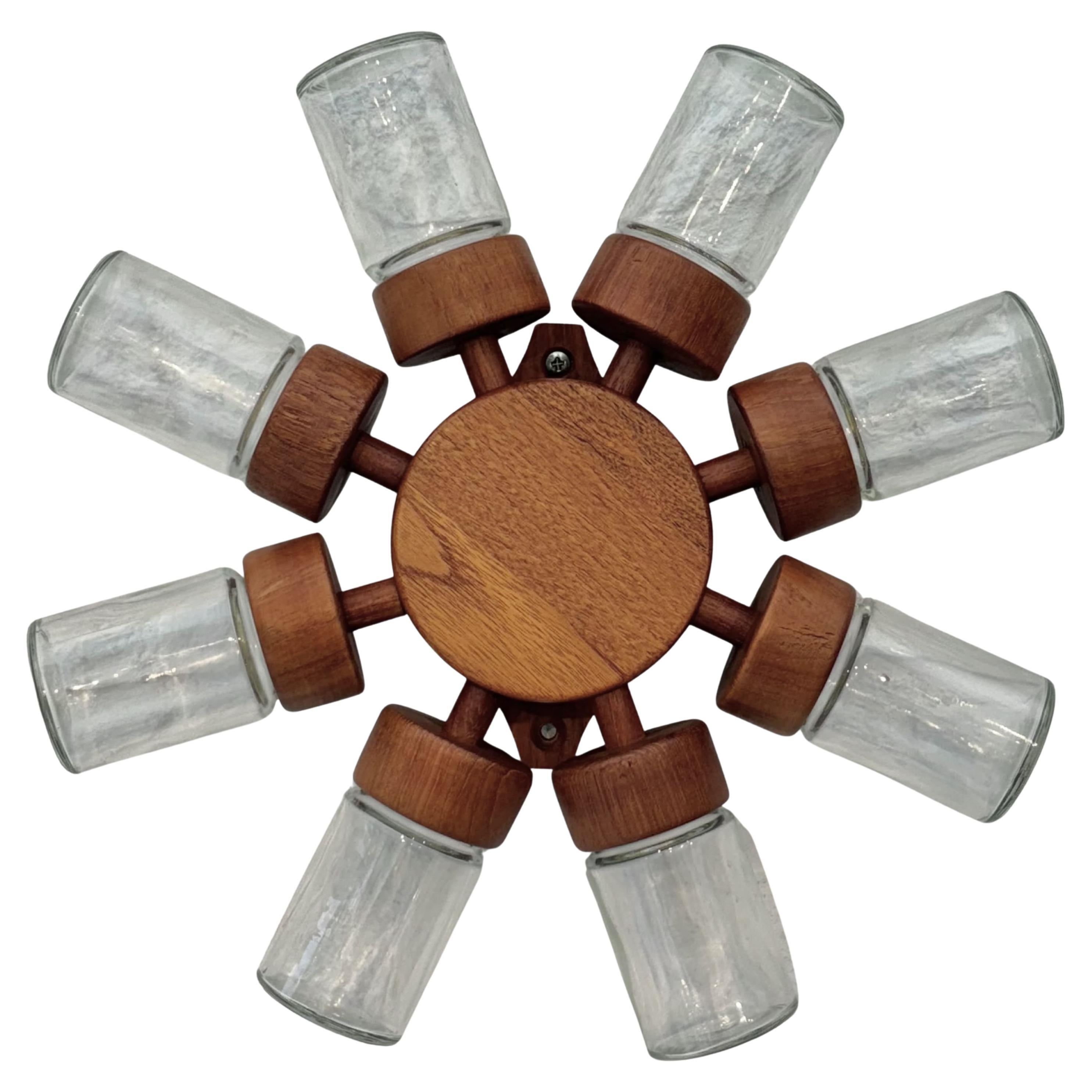 Digsmed, Denmark, spice rack wheel, solid teak, Scandinavian modern, 1960s