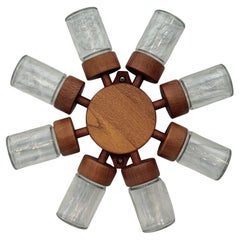 Digsmed, Denmark, spice rack wheel, solid teak, Scandinavian modern, 1960s