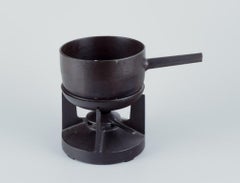 Digsmed Design, Denmark. Cast iron fondue set. Bowls with enamel lining.
