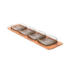 Digsmed Teak Tablet with Glass Bowls
