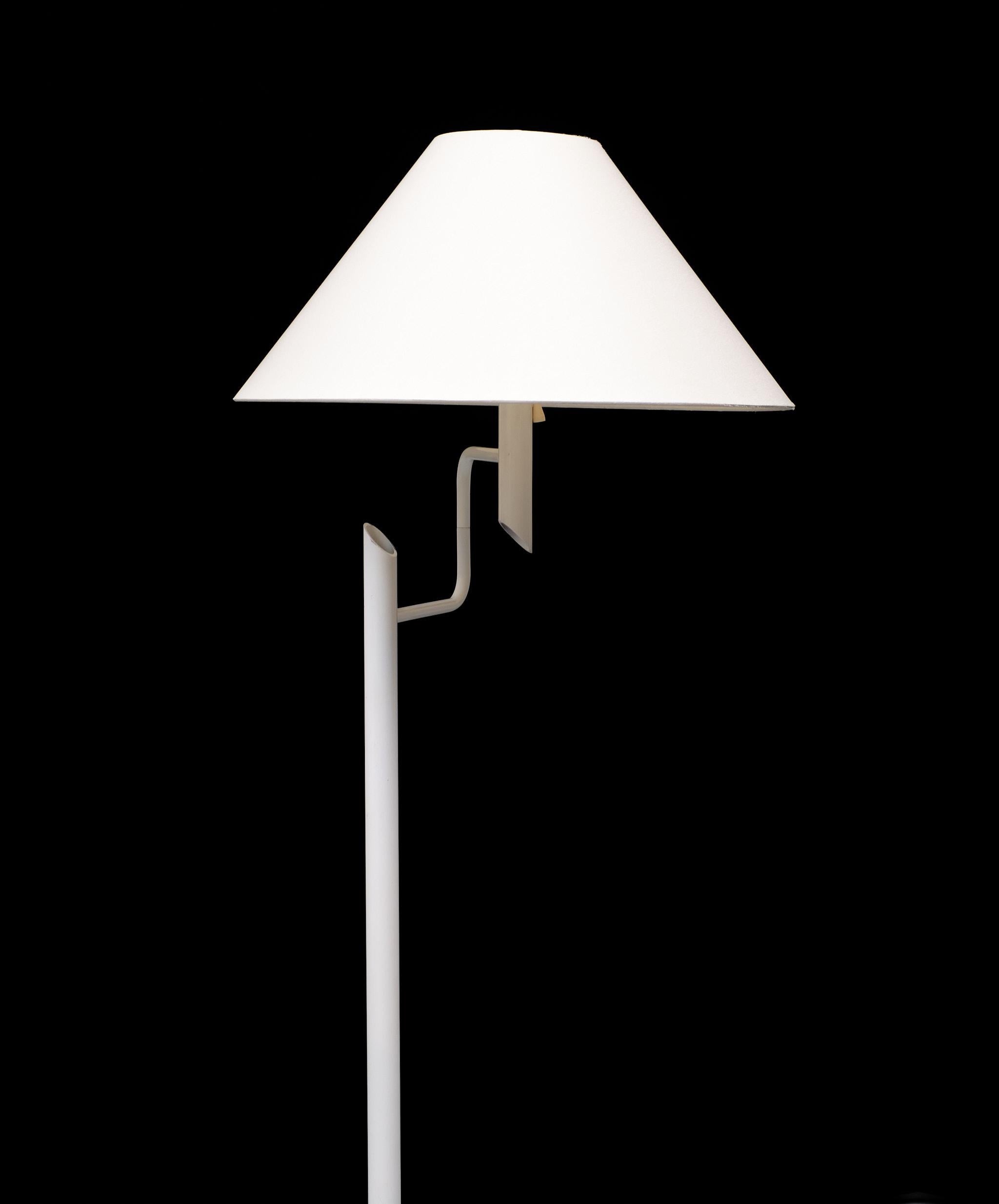 Late 20th Century Dijkstra Holland White Floorlamp   1970s  For Sale