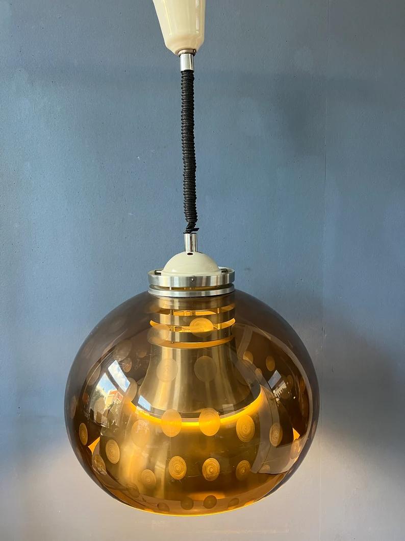 Dijkstra Space Age Mushroom Pendant Lamp, 1970s In Excellent Condition For Sale In ROTTERDAM, ZH