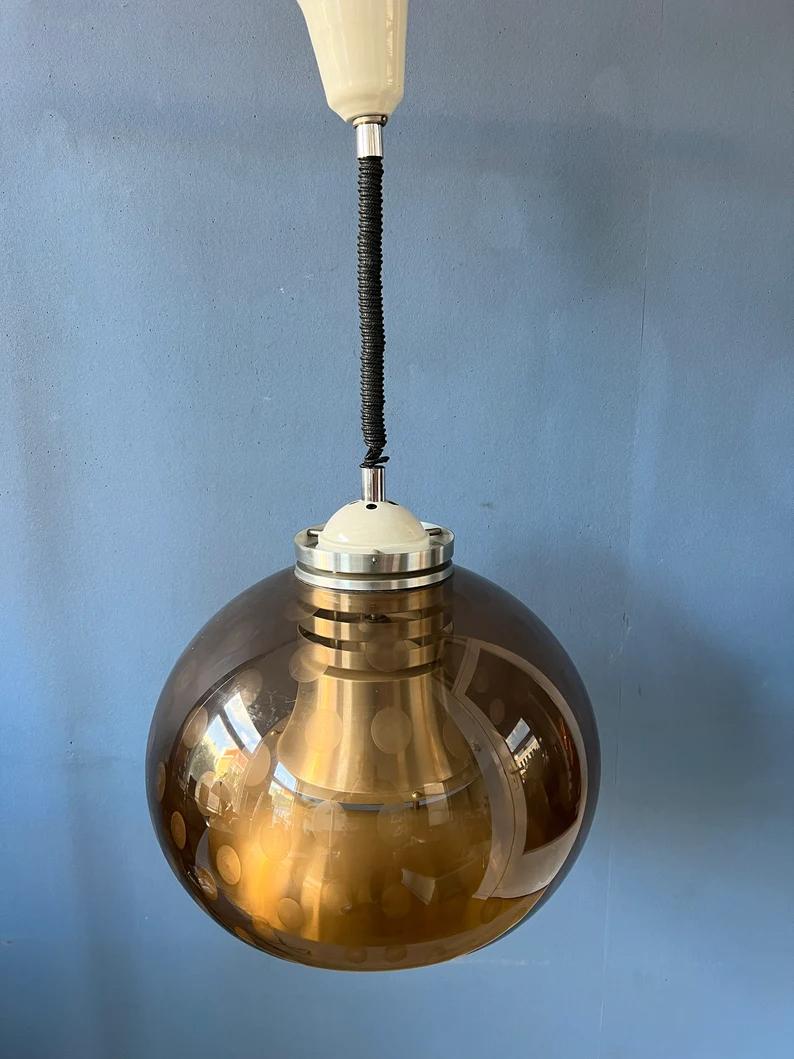 Metal Dijkstra Space Age Mushroom Pendant Lamp, 1970s For Sale