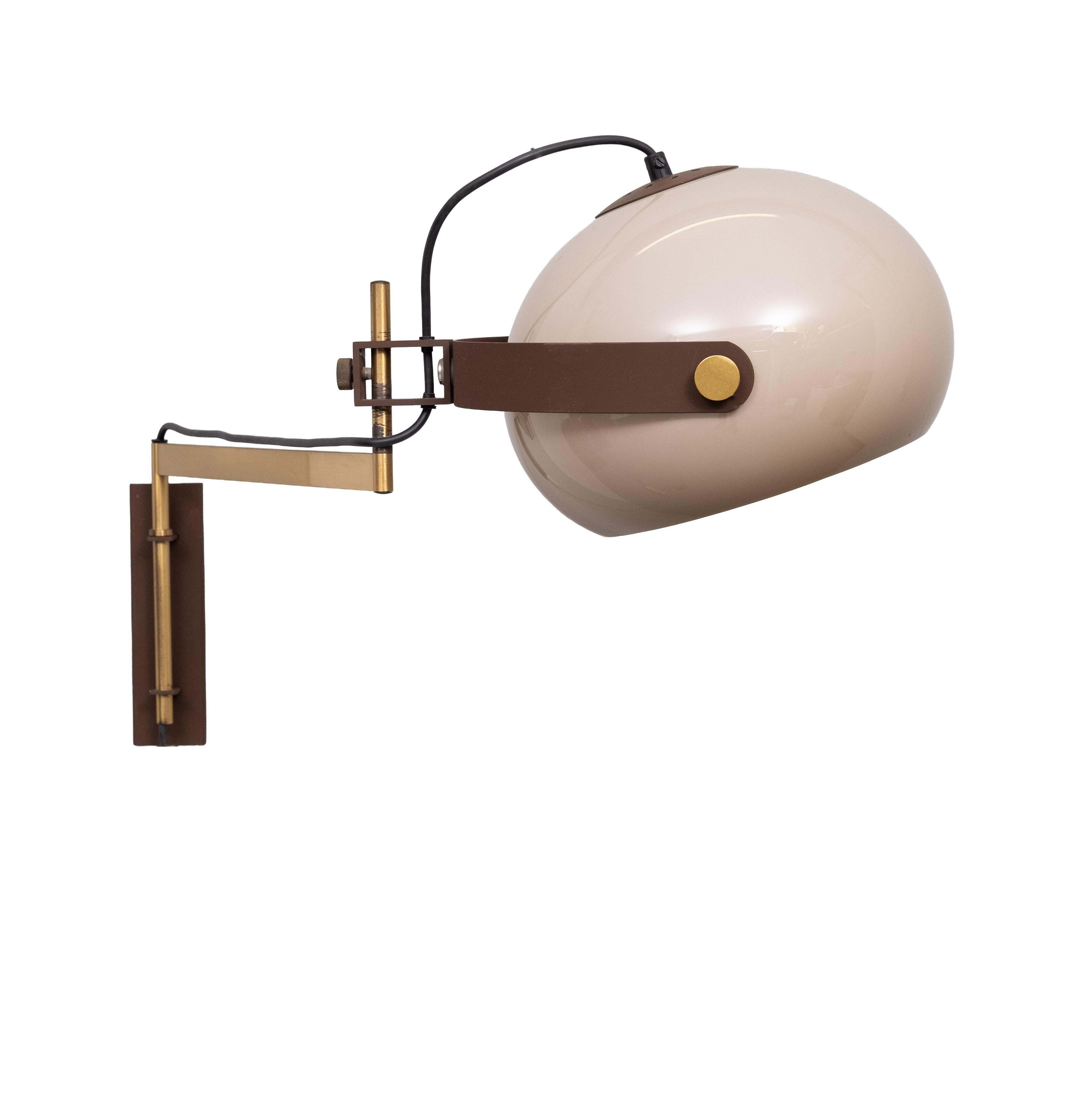 Lámpara de pared Dijkstra con brazo de resorte Años 70 Holanda Moderno de mediados de siglo en venta