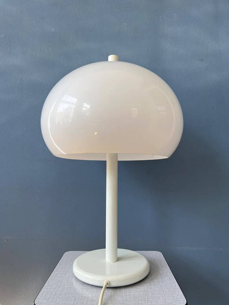 Dijkstra Table Lamp Vintage Mushroom Desk Lamp White Space Age Light, 1970s For Sale 1
