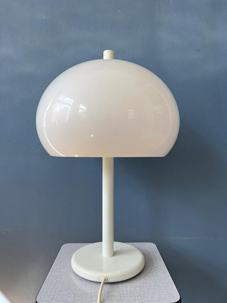 Dijkstra Table Lamp Vintage Mushroom Desk Lamp White Space Age Light, 1970s For Sale 2