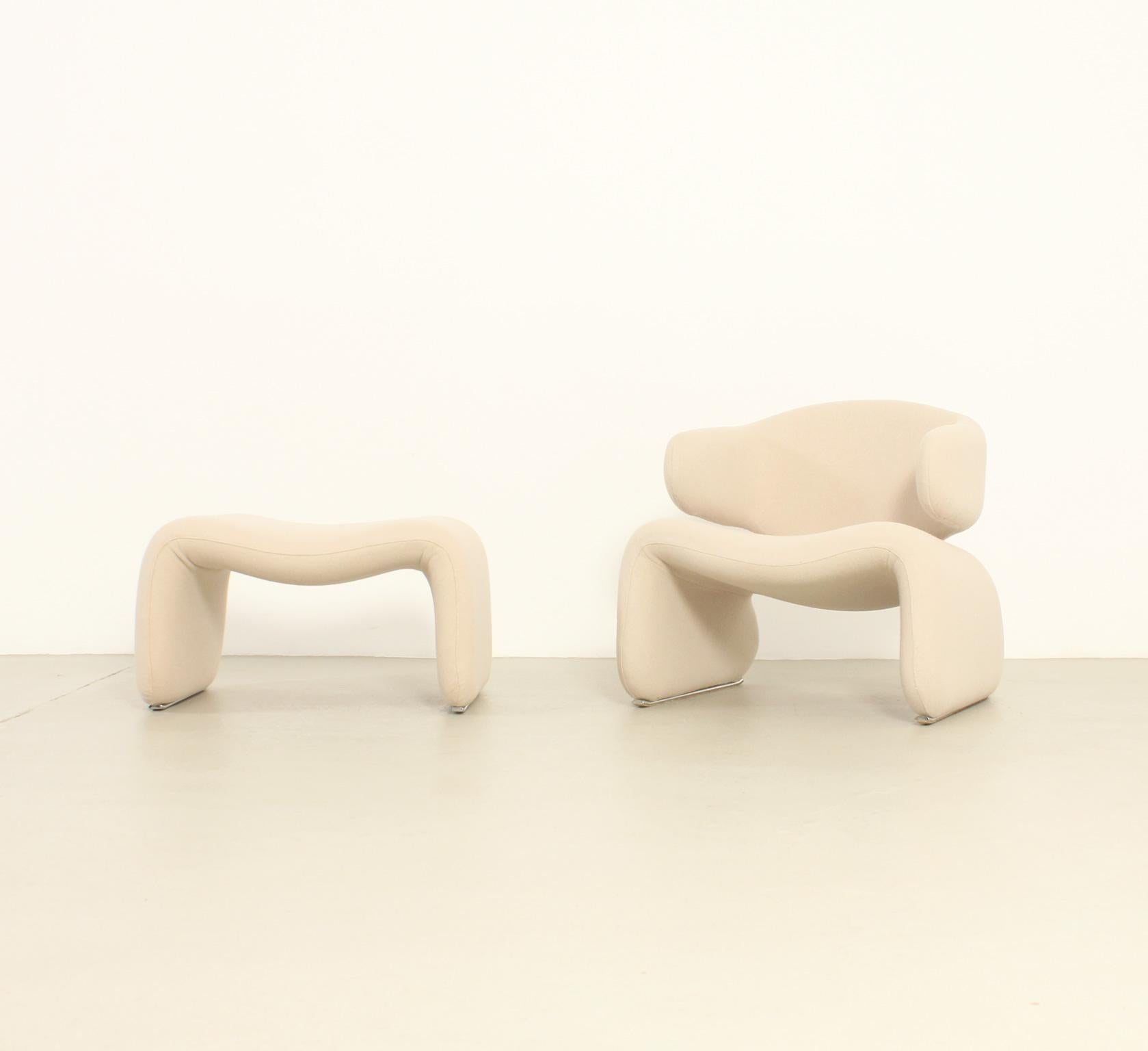 Dijnn Armchair and Ottoman by Olivier Mourgue for Airborne, France, 1965 For Sale 5