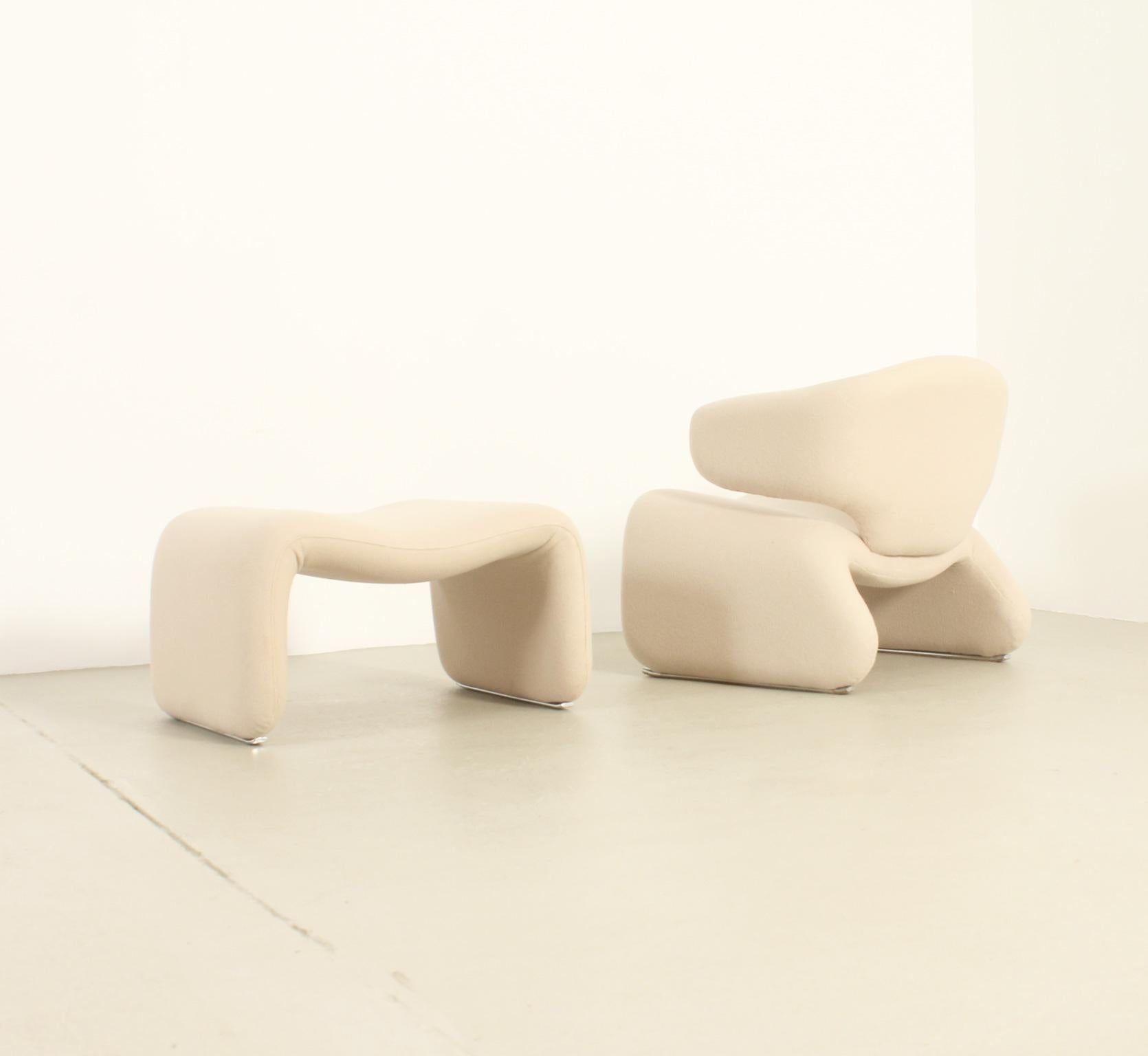 Dijnn Armchair and Ottoman by Olivier Mourgue for Airborne, France, 1965 For Sale 6