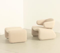 Dijnn Armchair and Ottoman by Olivier Mourgue for Airborne, France, 1965