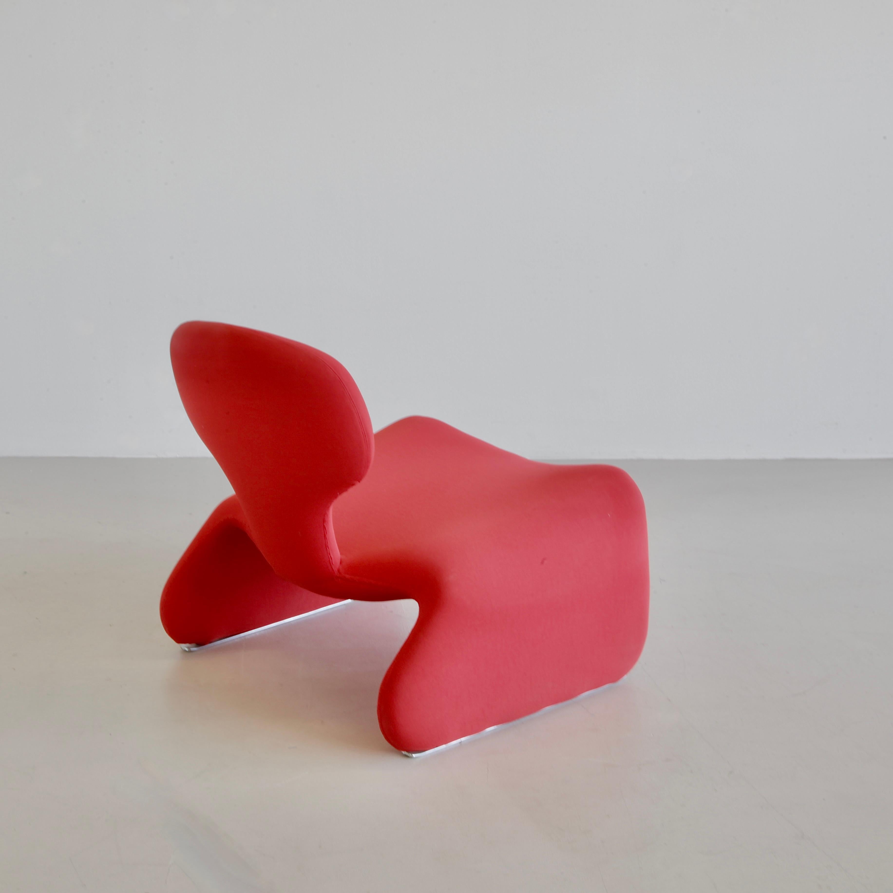 Organic Modern Dijnn Chair and Footstool, Designed by Olivier Mourgue, France, Airborne, 1965 For Sale