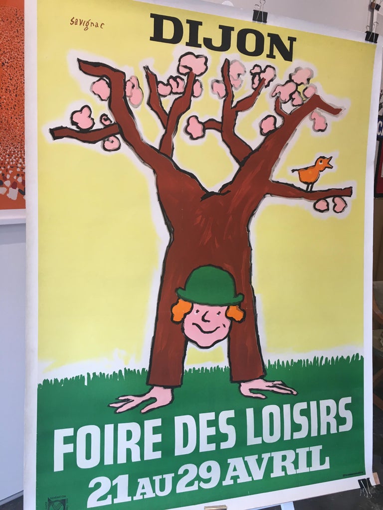 Mid-Century Modern Dijon Foire Des Loisirs by Savignac Original Vintage French Advertising Poster For Sale