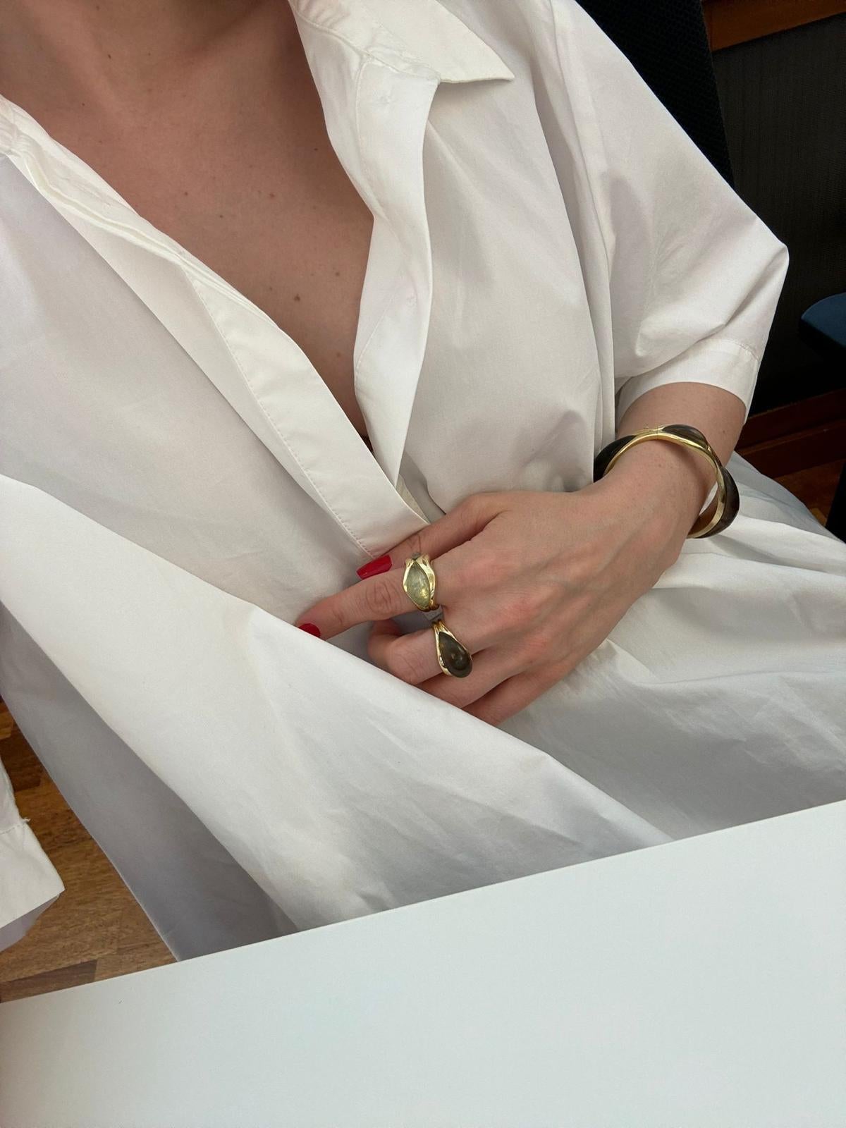 DILHAN Bracelet su éthique en or jaune 18 carats, quartz fumé en vente 1