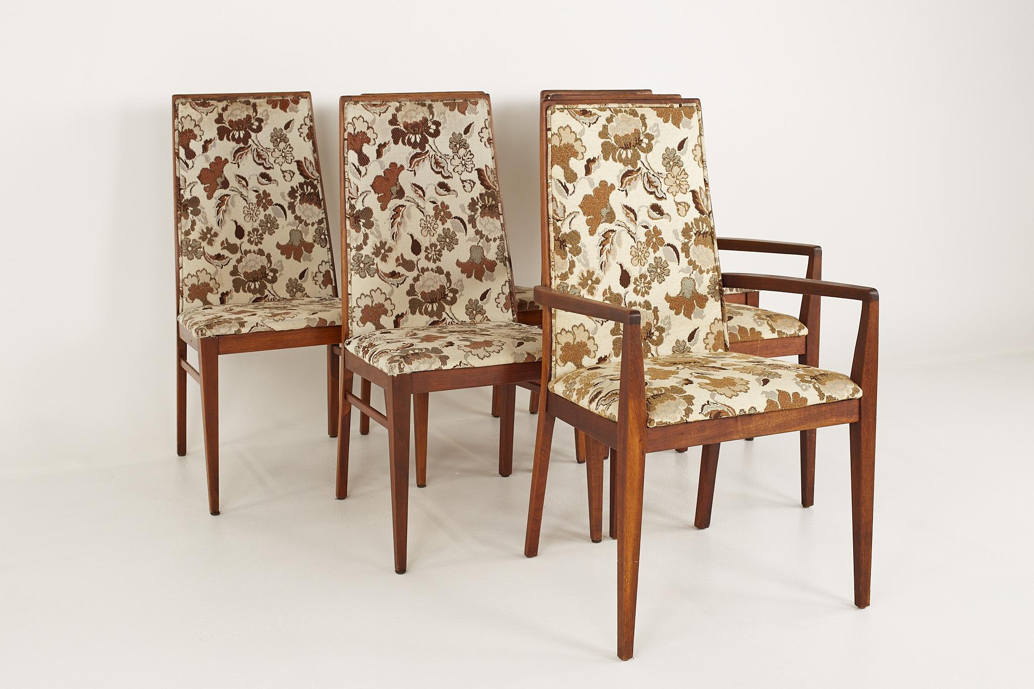 American Dilingham Esprit Mid Century Walnut Dining Chairs, Set of 8