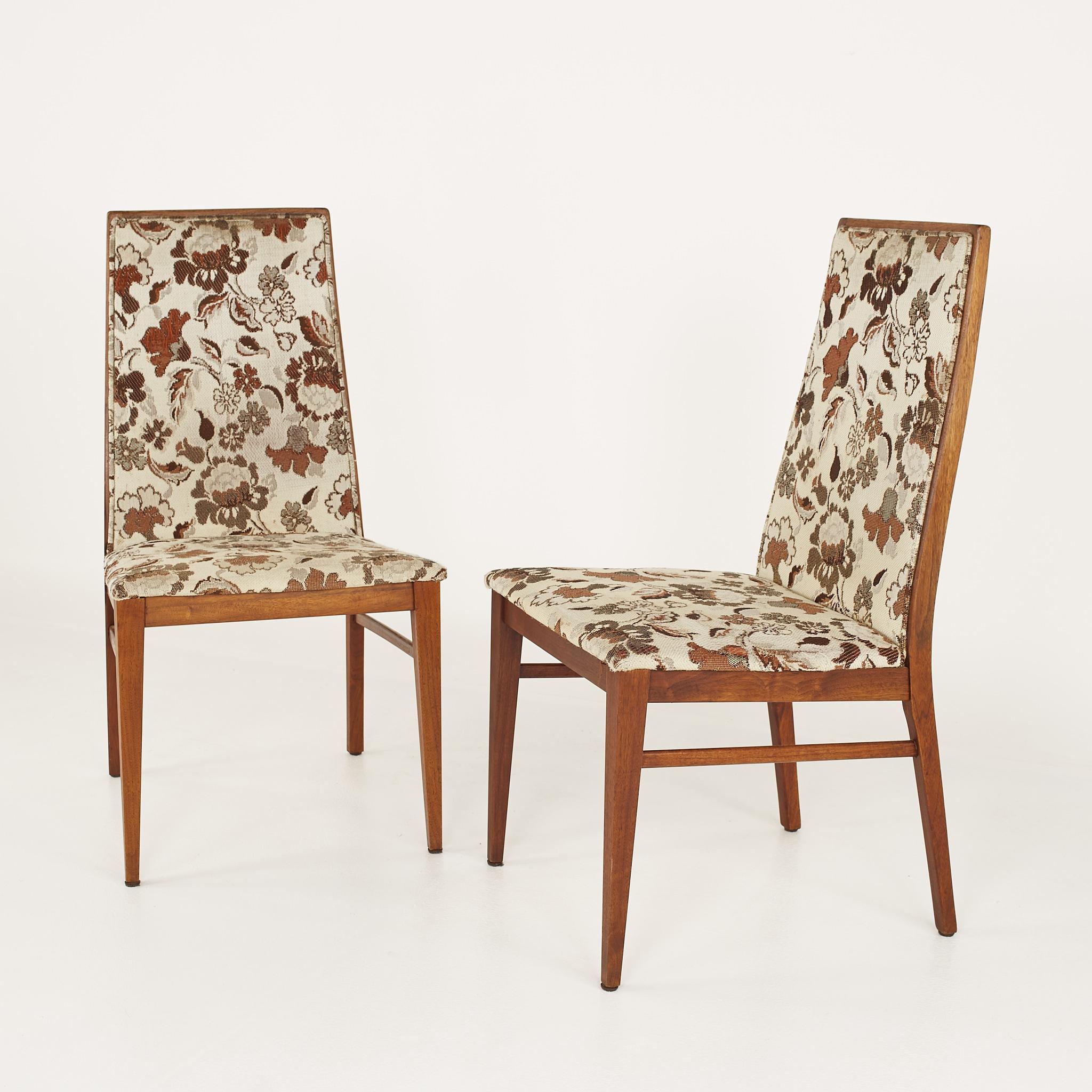 Dilingham Esprit Mid Century Walnut Dining Chairs, Set of 8 1