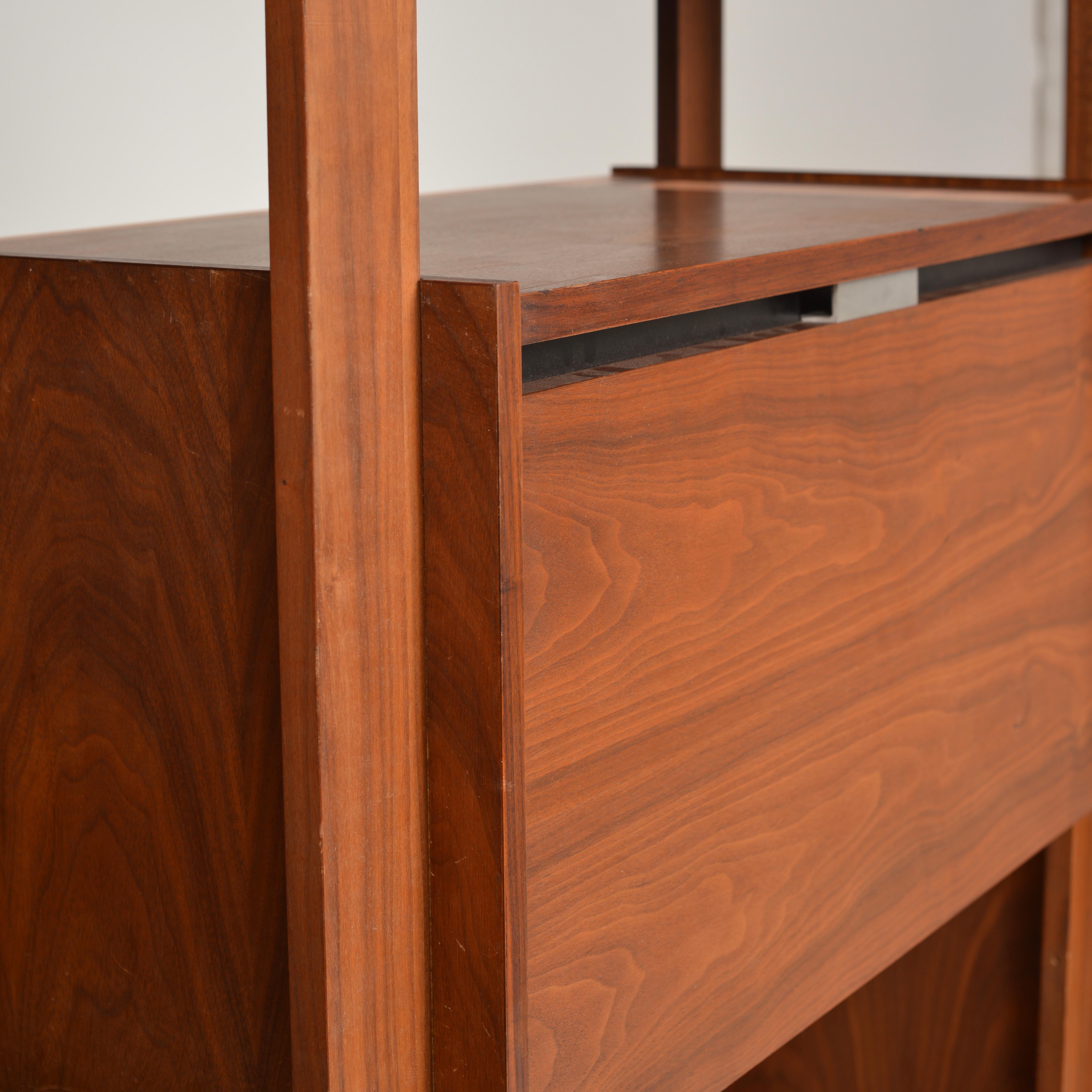 Dillingham Free-Standing Walnut Wall Unit In Good Condition In Los Angeles, CA
