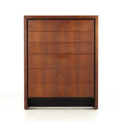 Dillingham Mid Century Bookmatched Highboy Dresser
