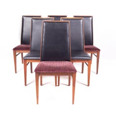 Dillingham Mid Century Highback Walnut Dining Chair, Set of 6