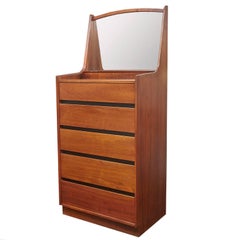 Dillingham Mid-Century Modern Gentleman's Dresser with Built in Mirror