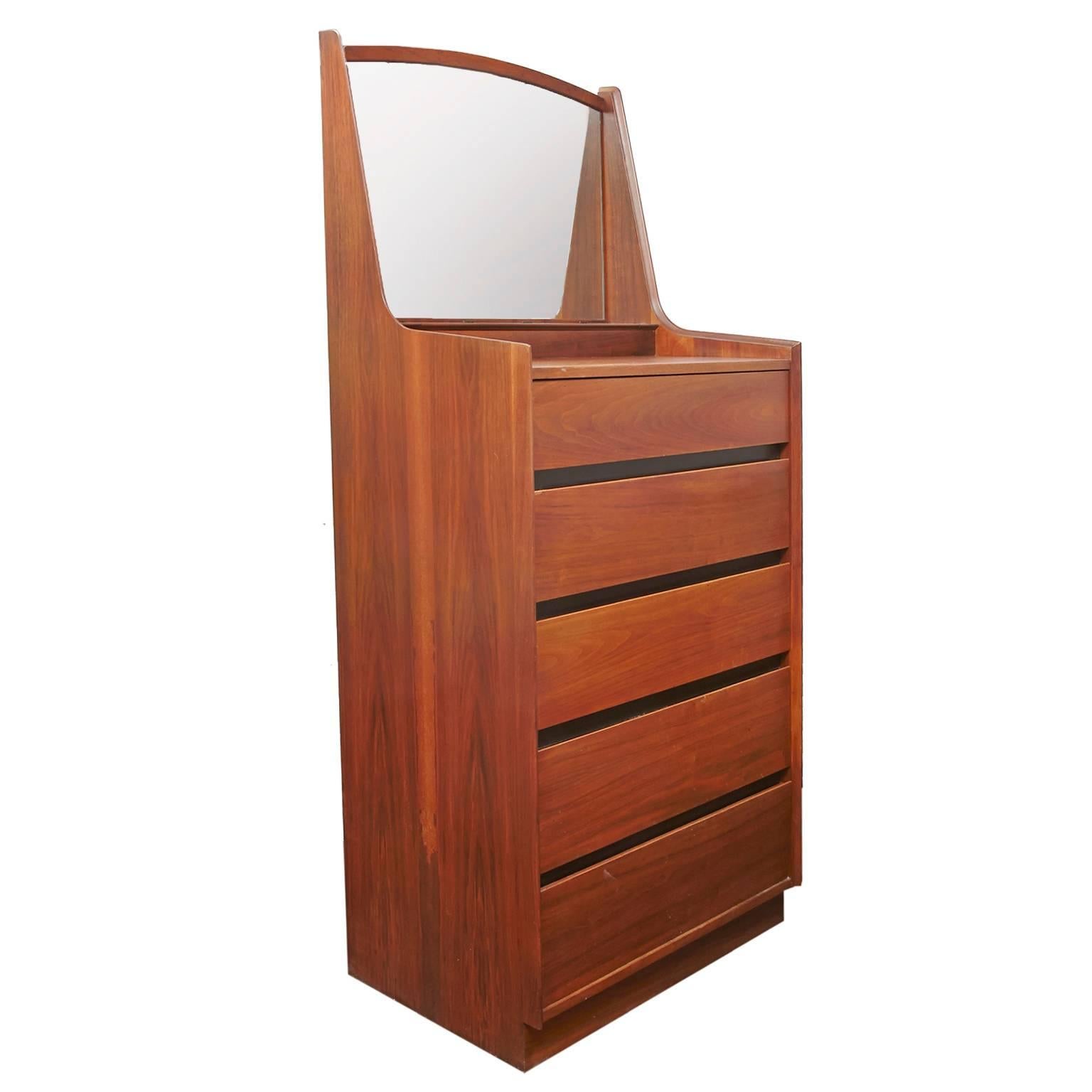 Américain Dillingham Dresser pour homme moderne du milieu du siècle avec miroir intégré