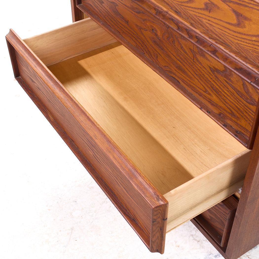 Late 20th Century Dillingham Mid Century Pecky Cypress 5 Drawer Dresser For Sale