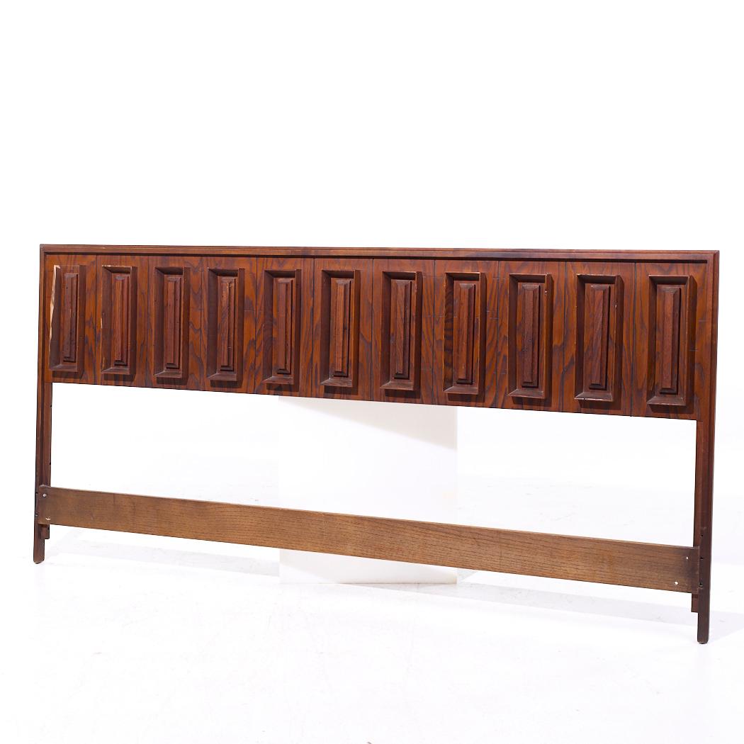 Mid-Century Modern Dillingham Mid Century Pecky Cypress King Headboard For Sale