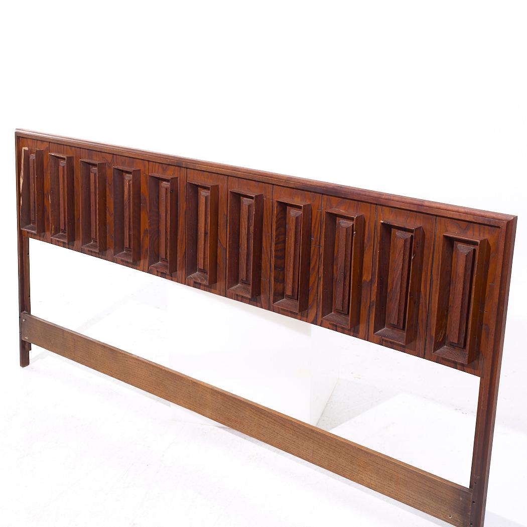 American Dillingham Mid Century Pecky Cypress King Headboard For Sale