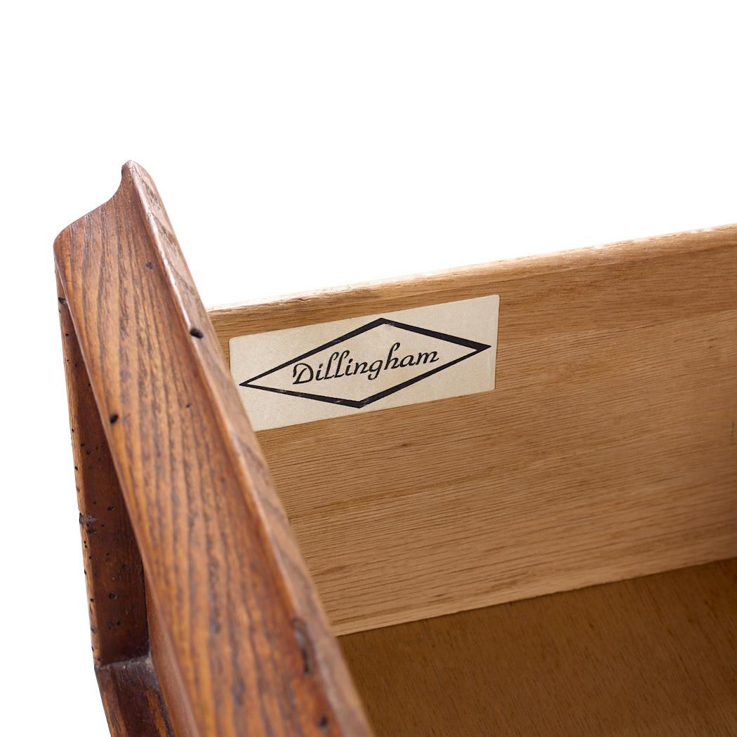 Dillingham Mid Century Pecky Cypress Lowboy Dresser en vente 3