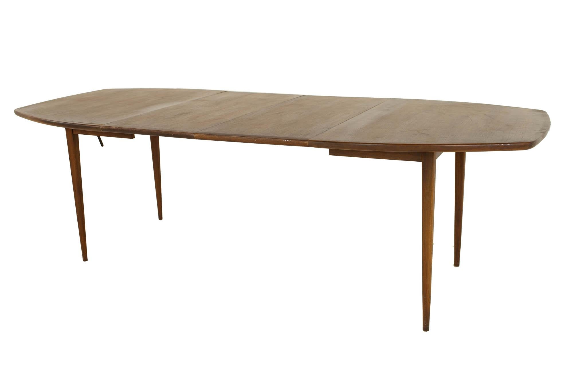 Dillingham Mid Century Surfboard Walnut Dining Table  For Sale 5