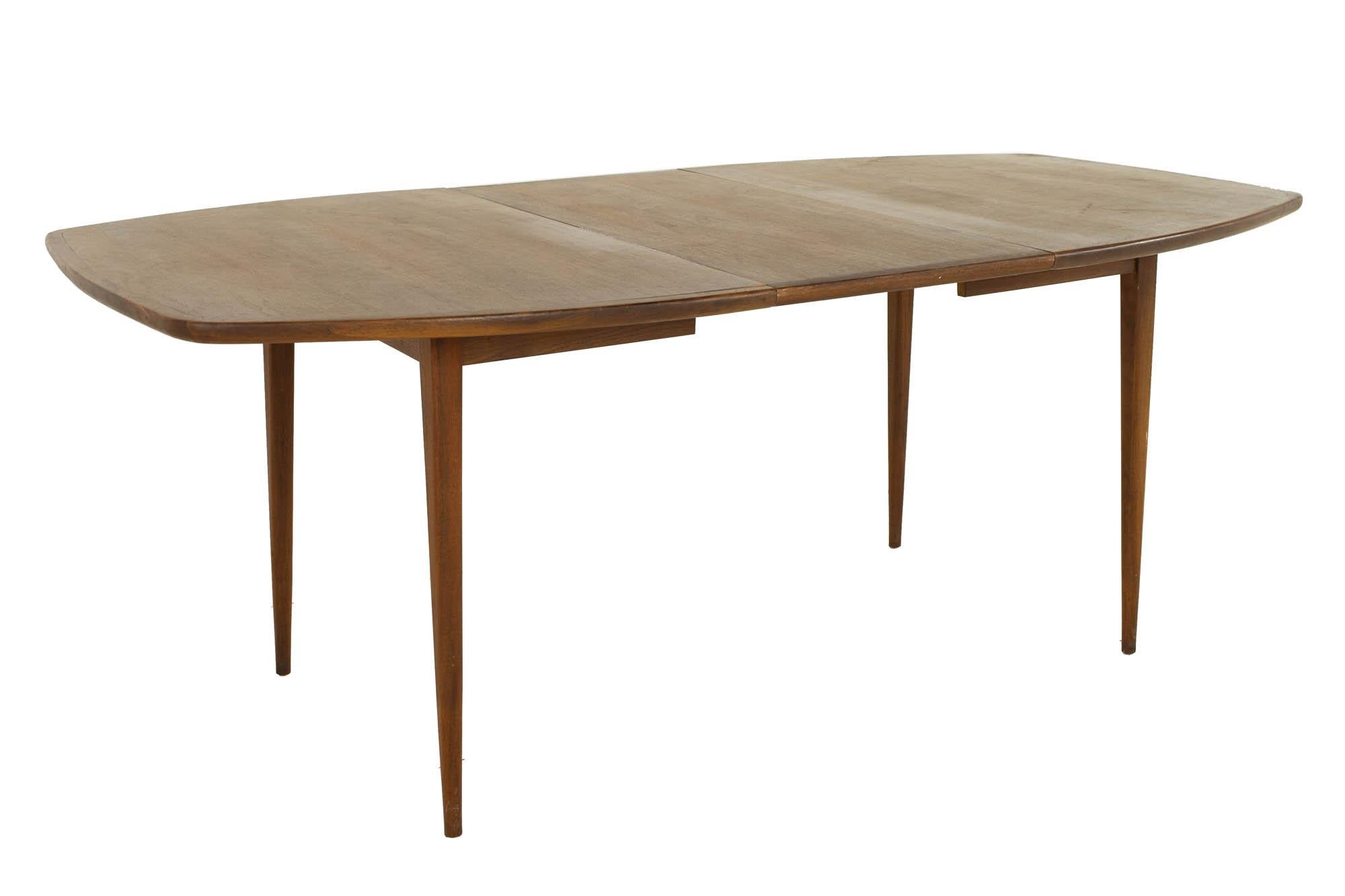 American Dillingham Mid Century Surfboard Walnut Dining Table  For Sale