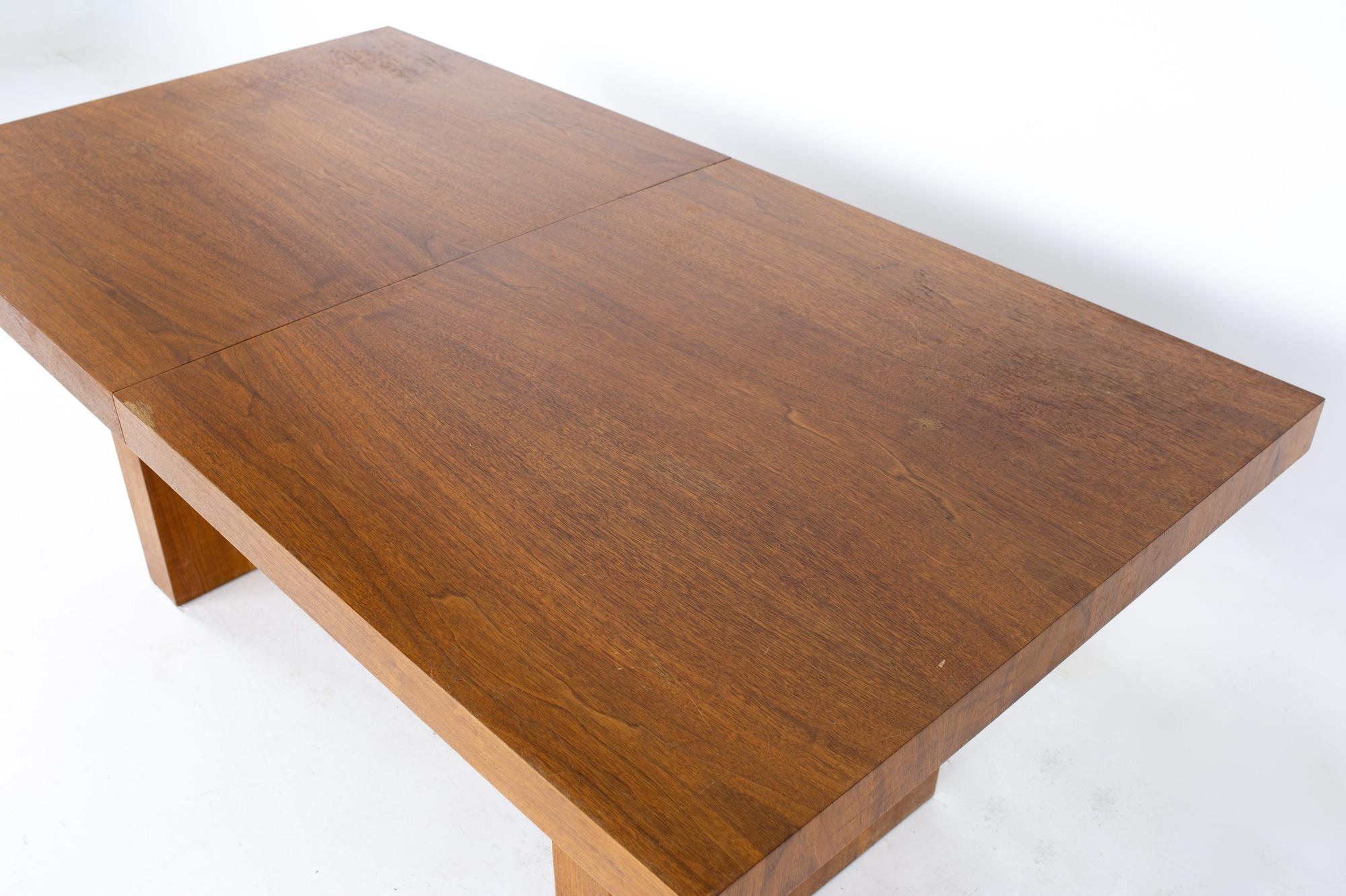 Dillingham Mid Century Walnut Pedestal Expanding Dining Table 1