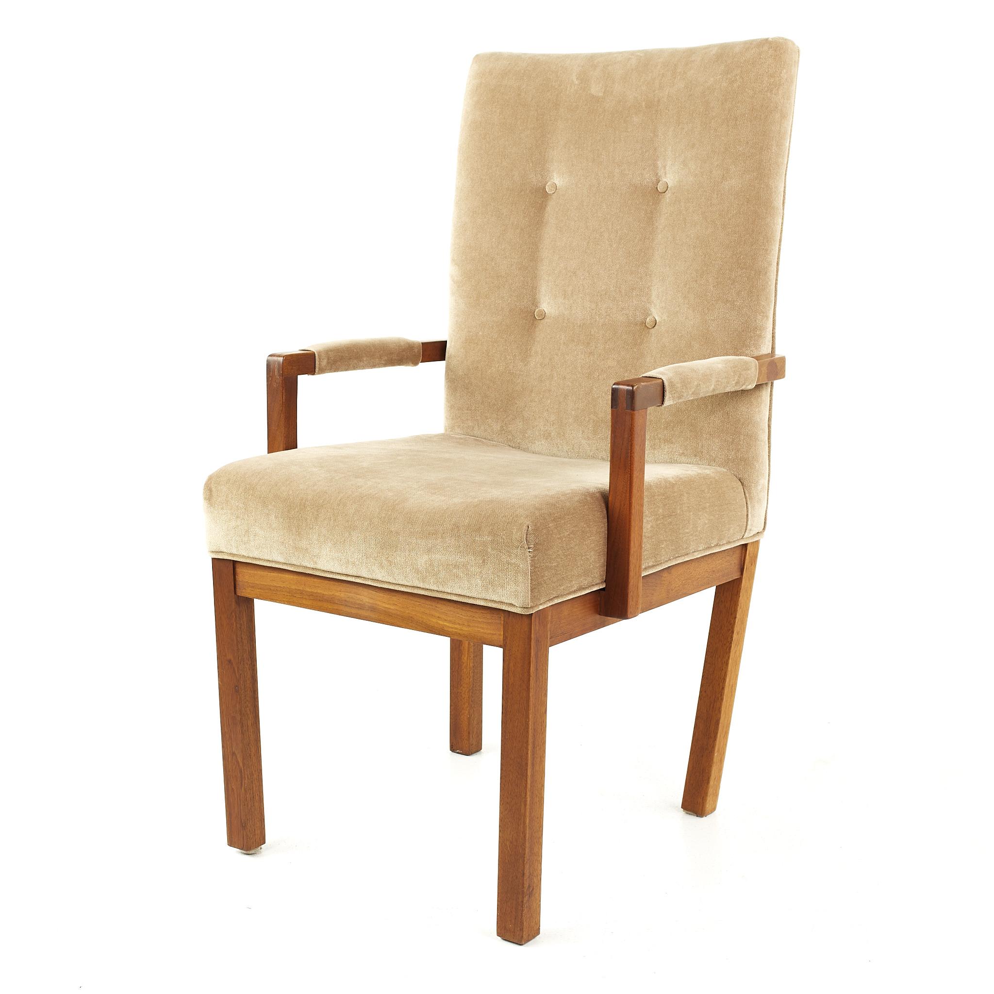 Dillingham Mid Century Walnut Tufted Dining Chairs, Set of 4 For Sale 2
