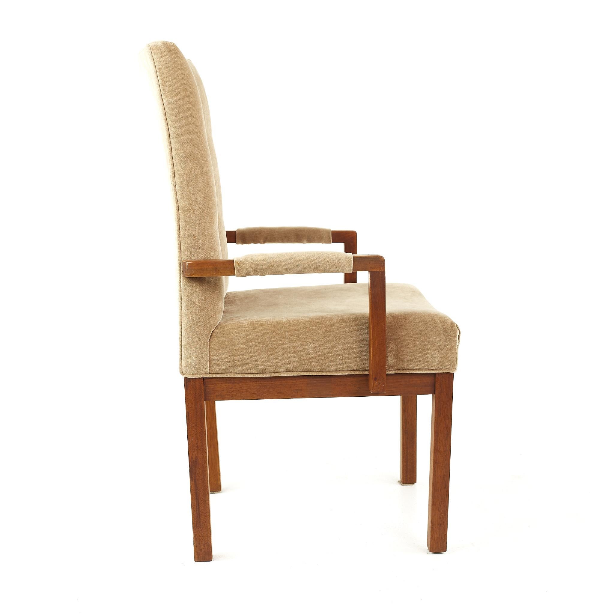 Dillingham Mid Century Walnut Tufted Dining Chairs, Set of 4 For Sale 3