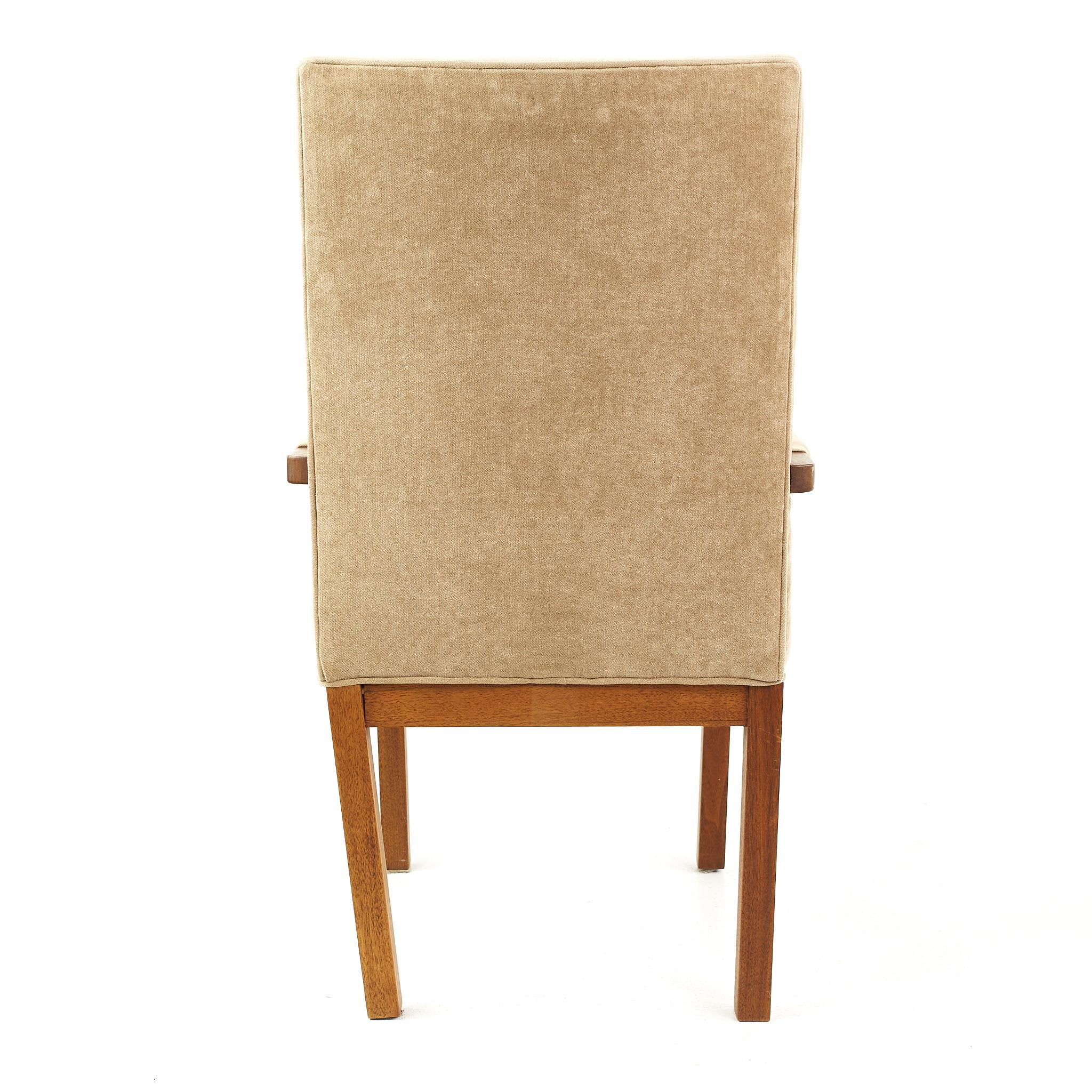 Dillingham Mid Century Walnut Tufted Dining Chairs, Set of 4 For Sale 4