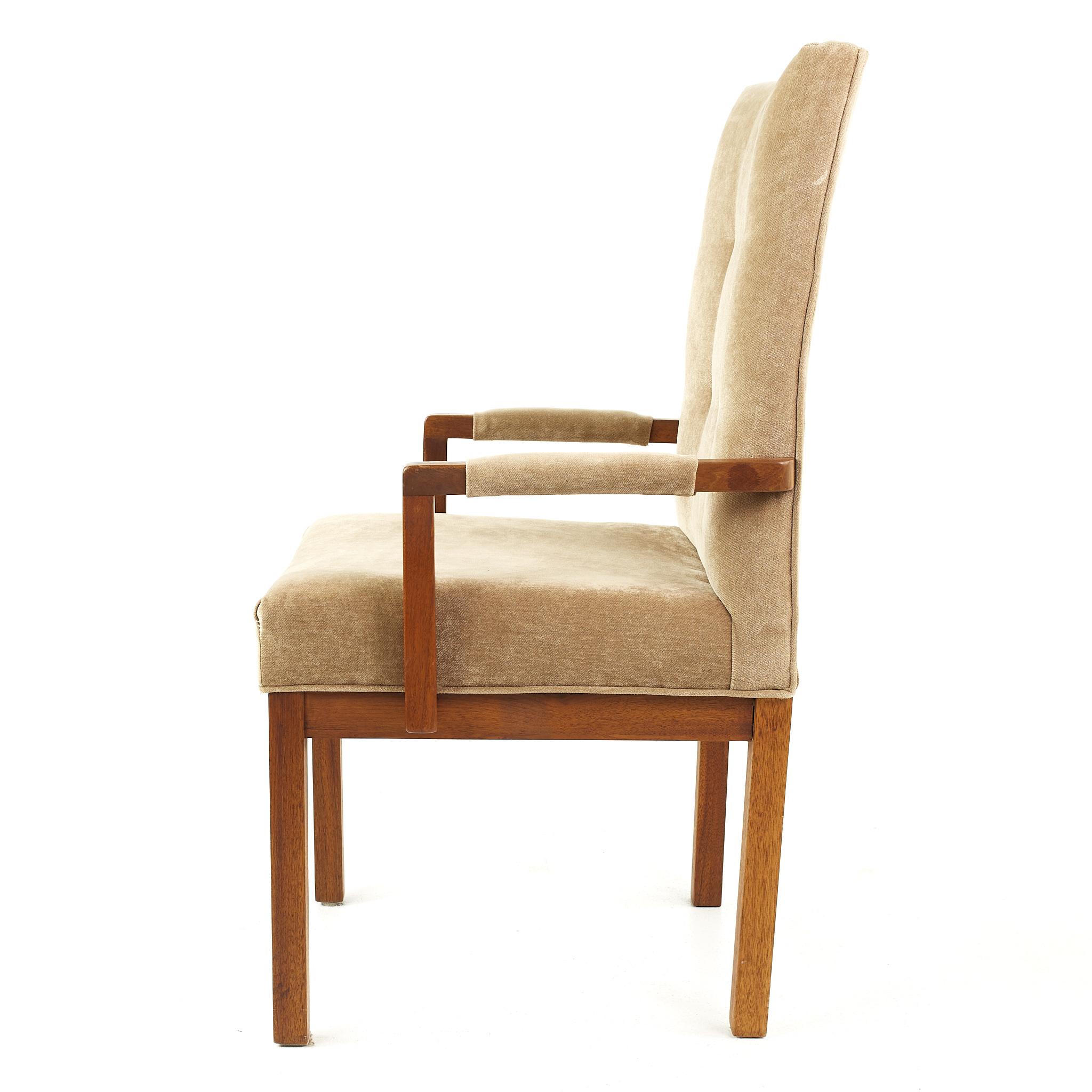 Dillingham Mid Century Walnut Tufted Dining Chairs, Set of 4 For Sale 5