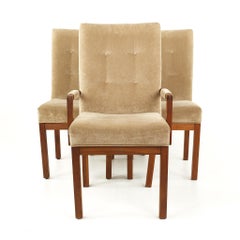 Dillingham Mid Century Walnut Tufted Dining Chairs, Set of 4