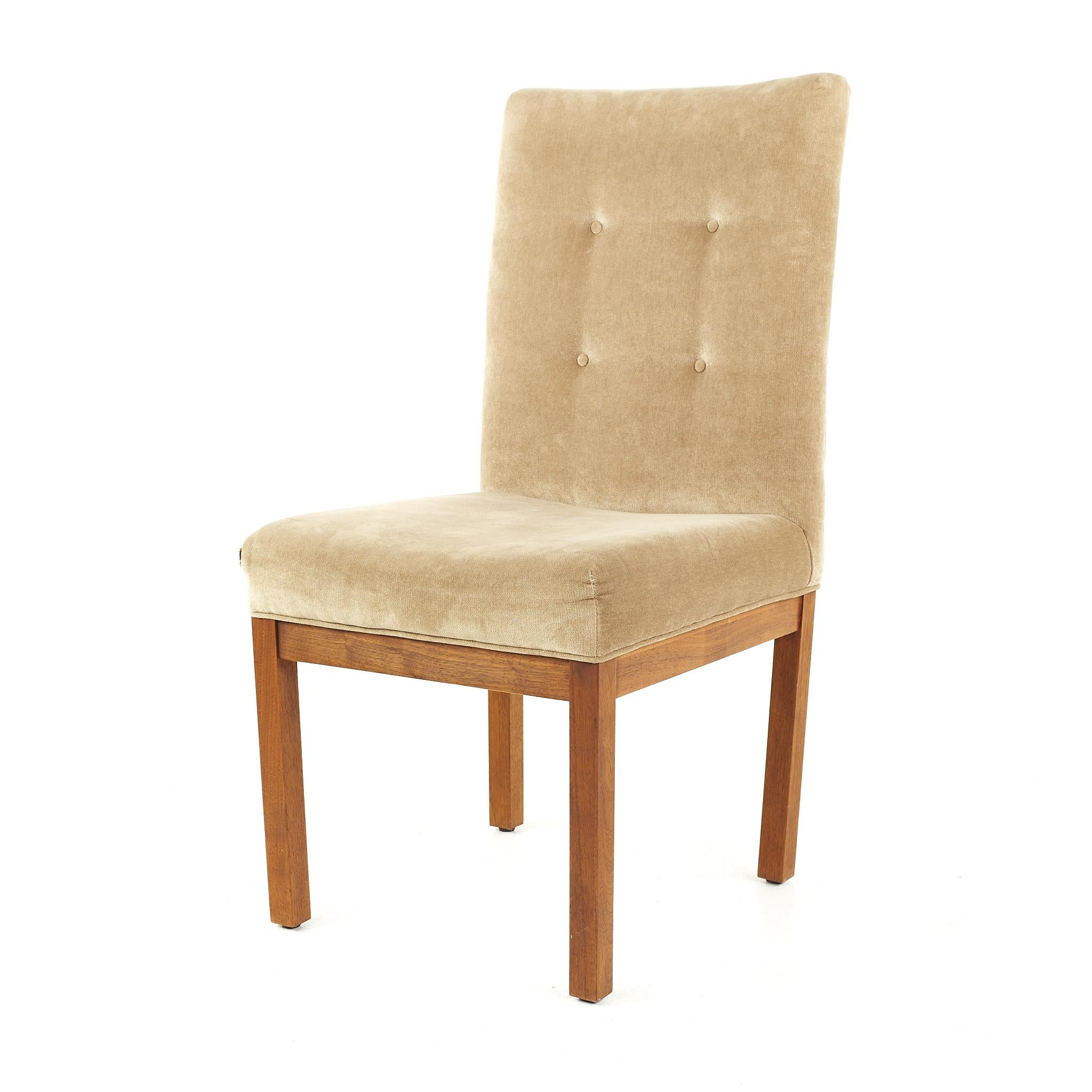 Mid-Century Modern Dillingham Mid Century Walnut Tufted Dining Chairs, Set of 4 For Sale