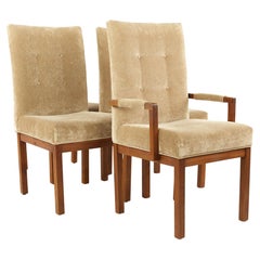 Dillingham Mid Century Walnut Tufted Dining Chairs, Set of 4