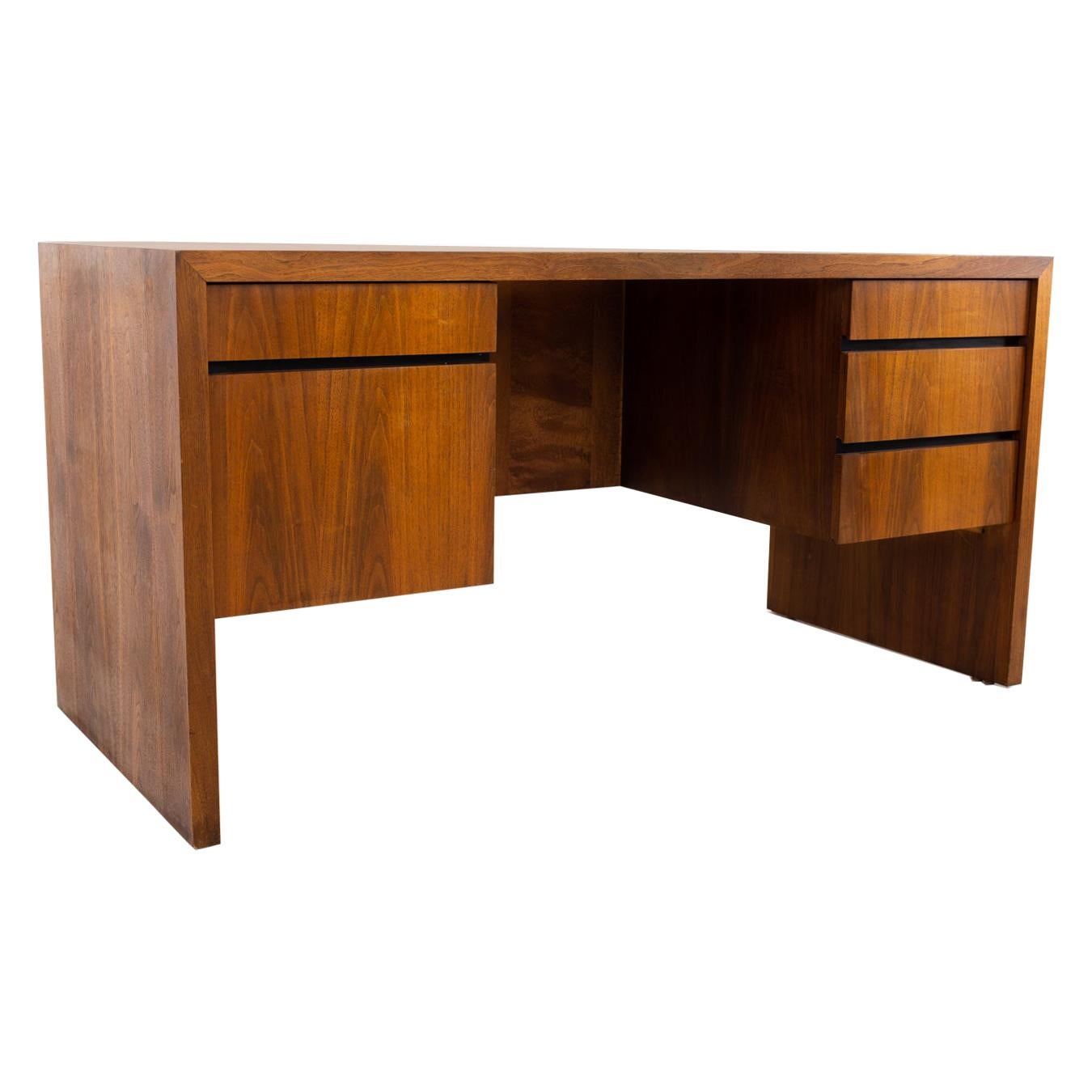 Dillingham Mid Century Walnut Executive Desk