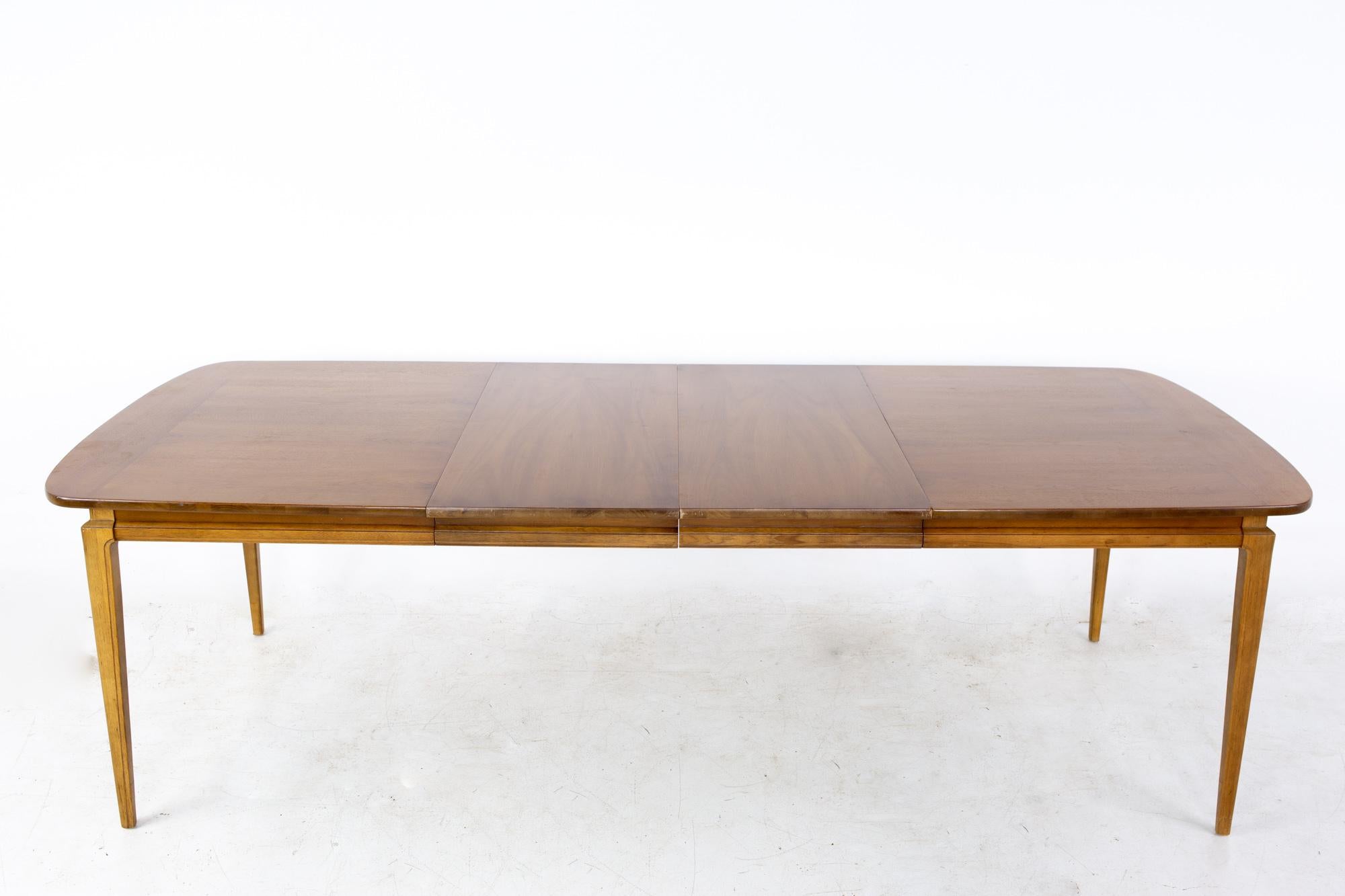 Dillingham Style Mid Century Walnut Expanding 10 Person Dining Table 11