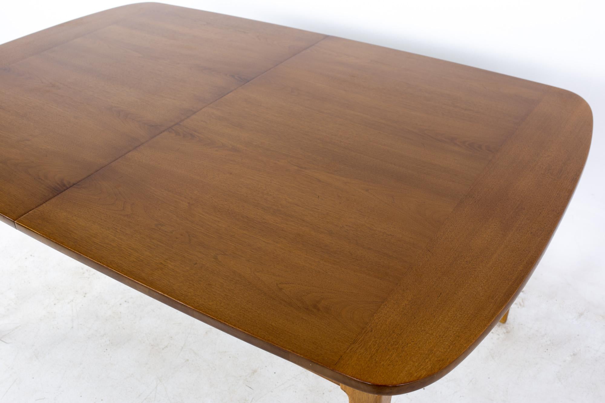 Late 20th Century Dillingham Style Mid Century Walnut Expanding 10 Person Dining Table