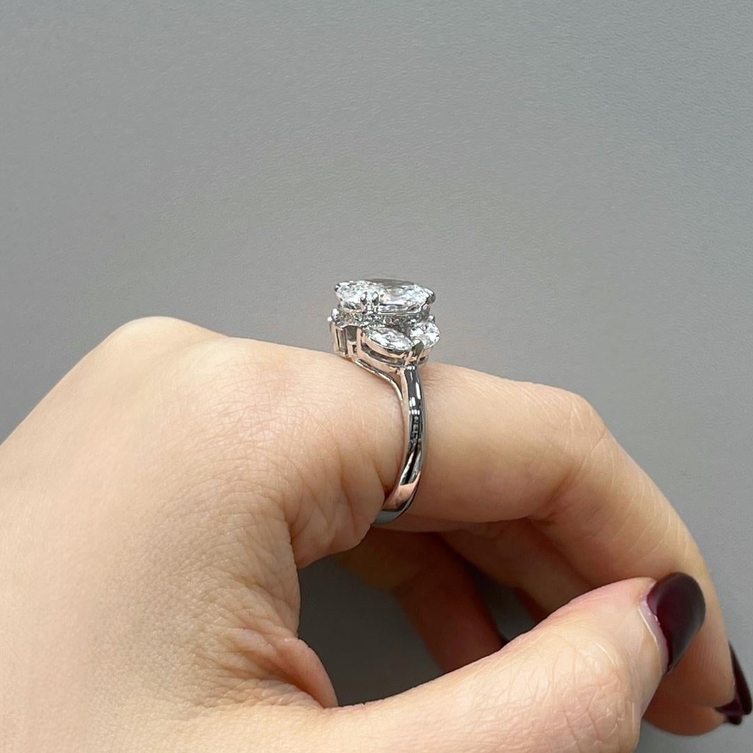 Modern GIA Certified 2.54 Carats D Color Oval Diamond Engagement Ring by Dilys'