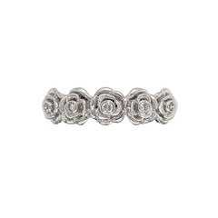 Dilys' Blooming Roses Diamond Band Ring in 18k White Gold