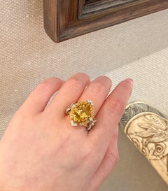 Dilys' zertifizierter 5,25 Karat gelber Beryllring aus 18 Karat Gold