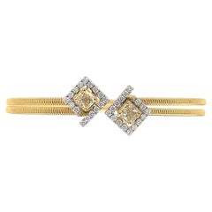 Dilys' Diamond Titanium and 18K Yellow Gold Bangle